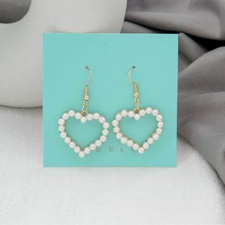Faux Pearl Heart Drop Earrings Era041 - 35