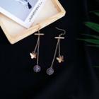 Butterfly Agate Bead Fringed Earring As Shown In Figure - One Size