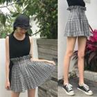 Gingham High-waist A-line Skirt