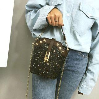 Star Glitter Crossbody Bucket Bag
