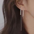 Chained Asymmetrical Sterling Silver Dangle Earring