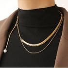 Freshwater Pearl Layered Alloy Necklace