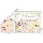 San-x Kokoro Araiguma Flat Pouch Set One Size