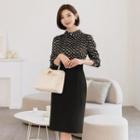 Mock Two Piece Dress With Belt