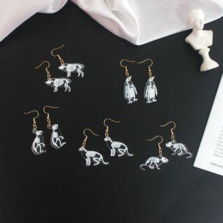 Transparent Acrylic Animal Skeleton Dangle Earring