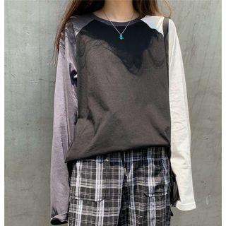 Three-tone Long-sleeve T-shirt