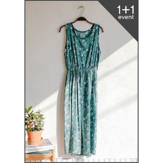 Set Of 2: Sleeveless Floral Chiffon Long Dress