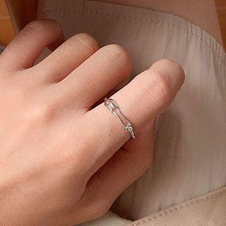 Safety Pin Open Ring Silver - One Size