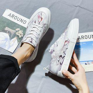Printed Canvas Platform Sneakers (various Designs)
