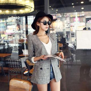 Double-breasted Linen Blend Jacket