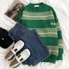 Long-sleeve Striped  Knit Sweater