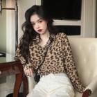 Leopard Print Shirt Leopard - Black & Brown - One Size