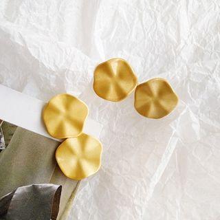 Matte Alloy Lotus Leaf Earring