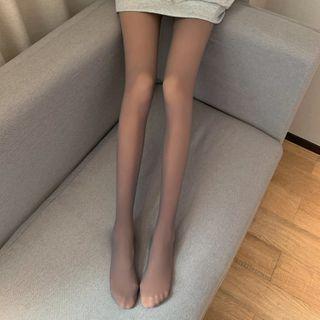 Plain Tights Transparent - Gray - One Size