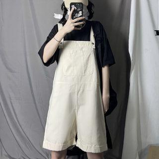 Wide Leg Overall Shorts
