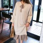 Round-neck Long-sleeve Long Knit Top