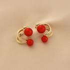 Acrylic Bead Alloy Earring 1 Pair - Red - One Size