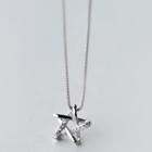 S925 Silver Rhinestone Pendant Necklace