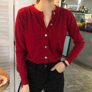 Crew-neck Knit Jacket