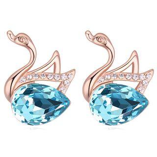 Alloy Swarovski Elements Crystal Swan Earring