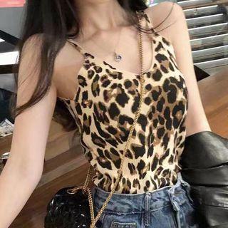 Leopard Print Knit Cami Top