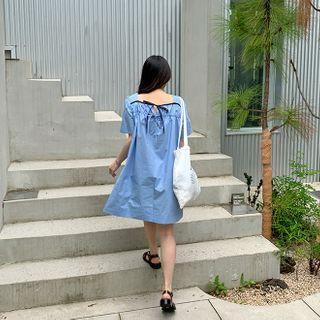 Square-neck Mini Swing Dress