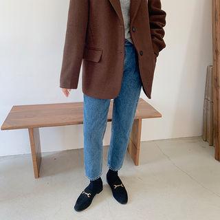 Horse-bit Pleather Loafers
