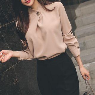 Set: Plain Blouse + Slim-fit Dress Pants