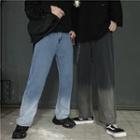 Couple Matching Gradient Straight-cut Jeans