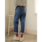 Elasticized-waist Baggy-fit Jeans