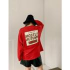 Plus Size Drop-shoulder Letter Print T-shirt