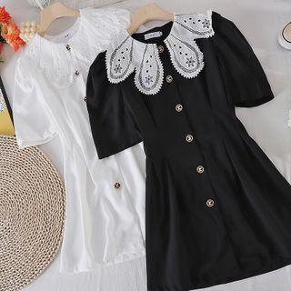 Lace Peter Pan Collar Short-sleeve Dress