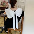 Contrast Collar Sweater Black - One Size