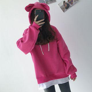 Mock Two-piece Animal Ear Long-sleeve Hoodie