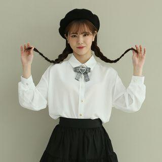 Slinky Plain Shirt (no Brooch) Black - One Size