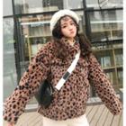 Animal Print Buttoned Coat