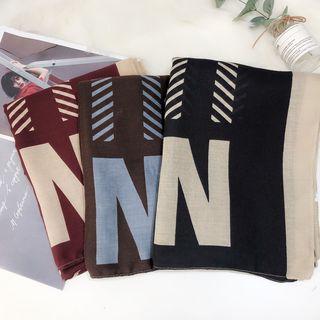 Lettering Print Scarf