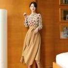 Tie-waist Symmetric-hem Skirt