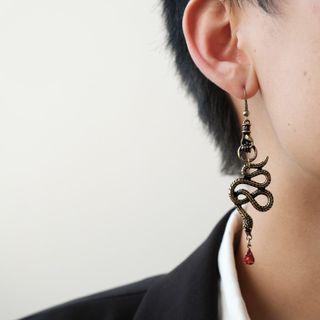 Snake Alloy Dangle Earring 1 Pair - Bronze - One Size