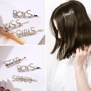 Rhinestone Lettering Hair Pin (various Designs)