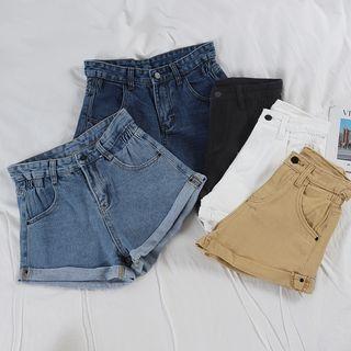 High-waist Denim Wide Leg Shorts