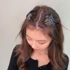 Ribbon Hand Skeleton Alloy Hair Clip 1 Pc - Silver & Black - One Size