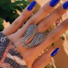 Wings Alloy Ring 17334 - 1 Pc - Silver - One Size