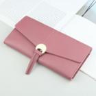 Plain Long Wallet 127 - Mauve Pink - One Size