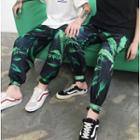 Couple Matching Weed Print Harem Pants