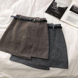 Asymmetric High-waist A-line-skirt With Skirt