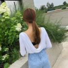 Long-sleeve Cowl-back Top