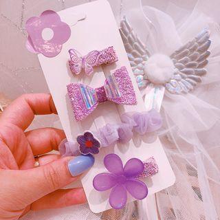 Set: Acrylic Bow / Flower Hair Clip / Scrunchie (assorted Designs)