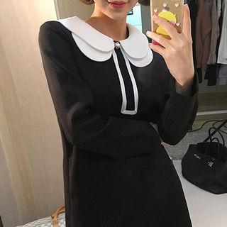 Peter Pan-collar Mini Shift Dress