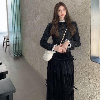 Lace Jacket / Plain Bow A-line Skirt